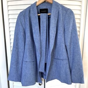 Banana Republic size 6 Blue Linen-Blend Washable Blazer w. Tie belt
